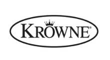 A black and white logo for krone with a crown on it.