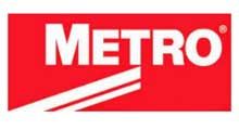 A red and white metro logo on a white background.