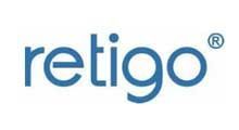 The logo for retigo is blue and white on a white background.