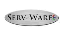 A logo for a company called serveware is on a white background.