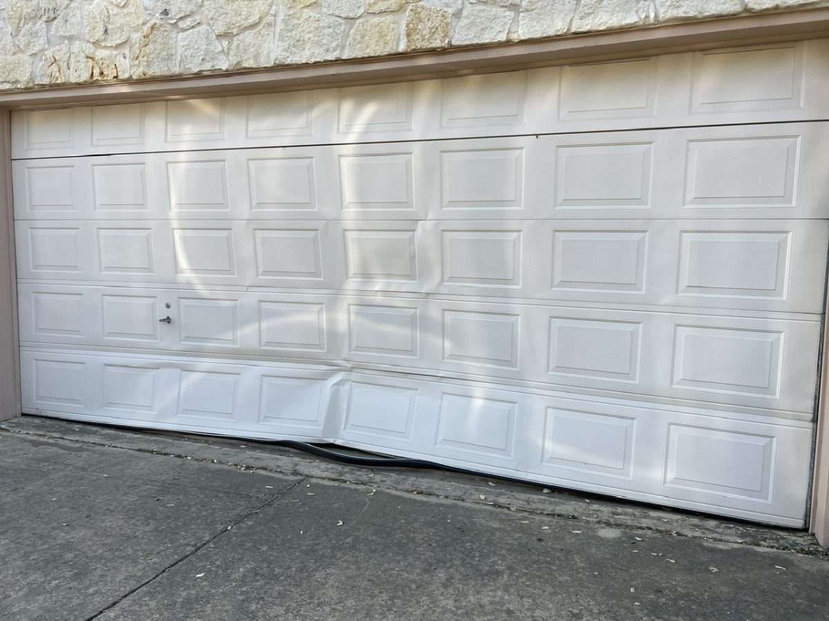 Damaged garage door