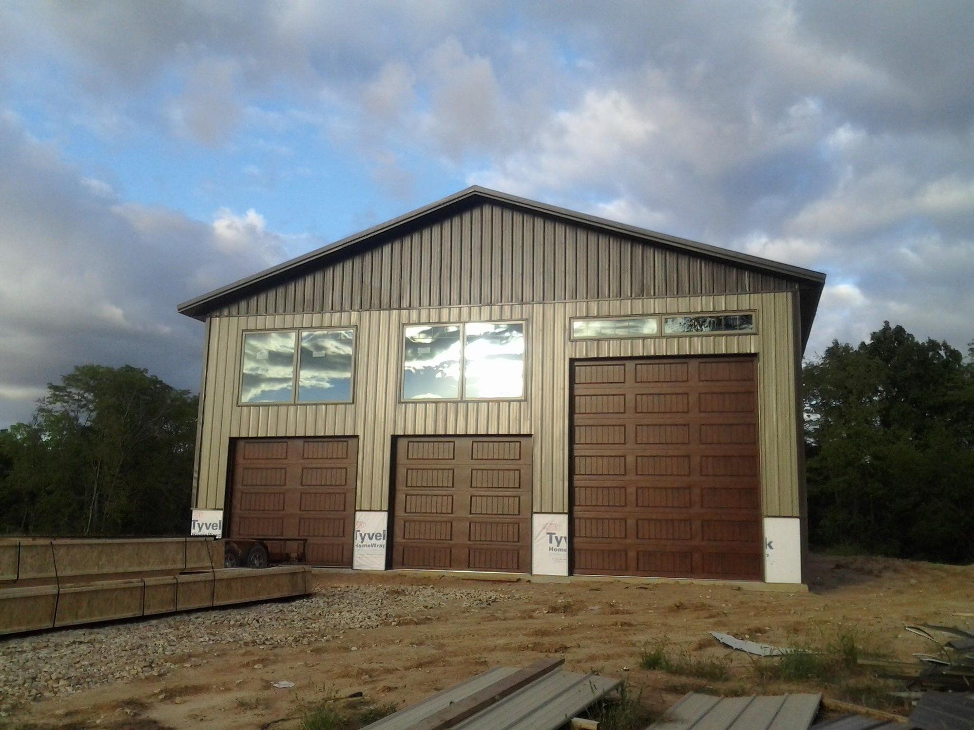 A large building with a lot of doors and windows