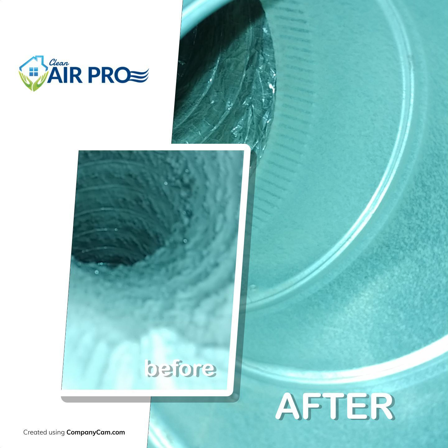 Comparison of dirty and clean air ducts. 