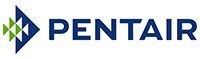 Pentair logo: Blue and green geometric shape and the word 