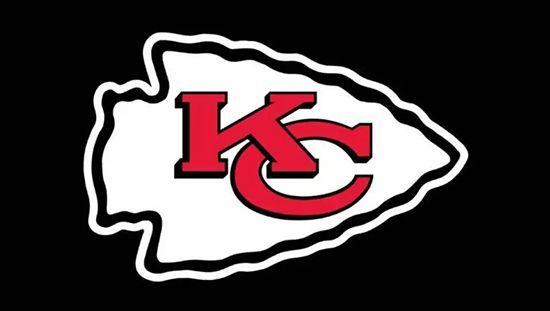 A logo for the kansas city chiefs on a black background