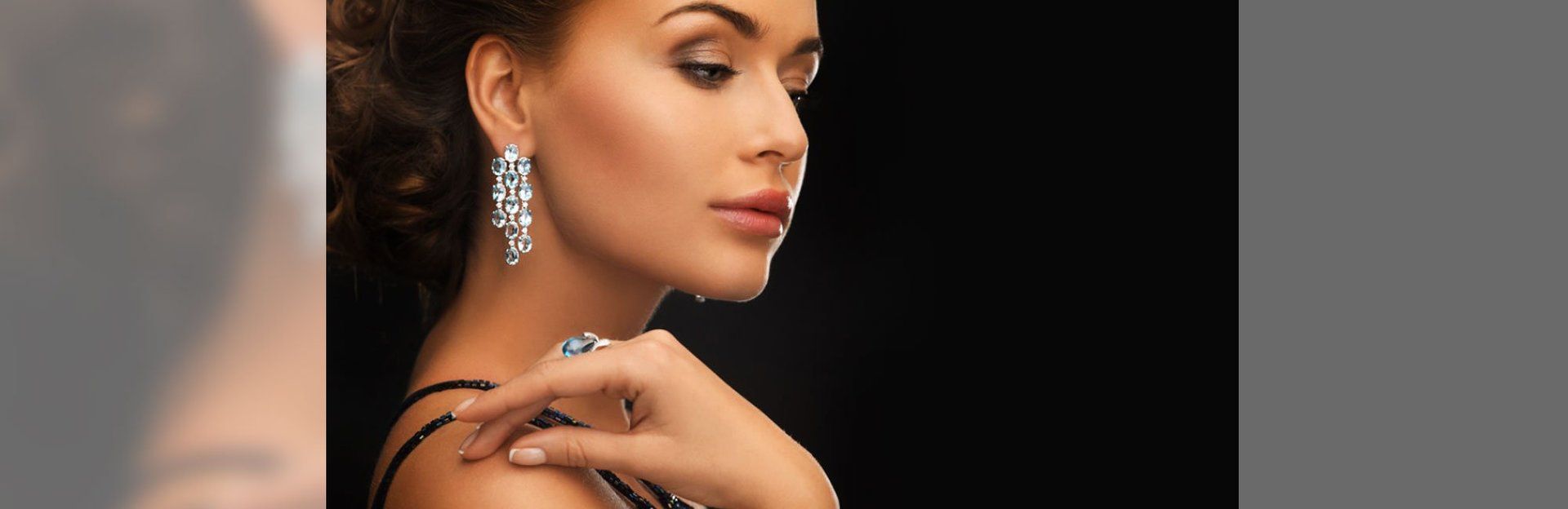 Lady wearing diamond earring