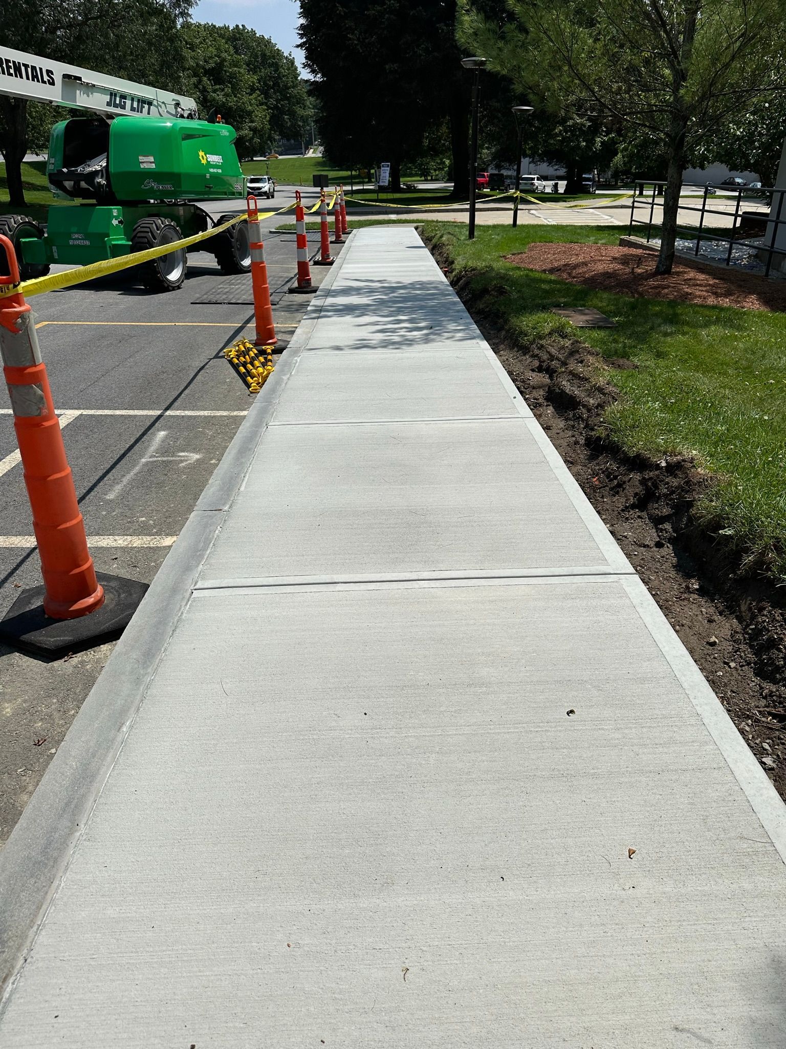 Newly constructed sidewalk