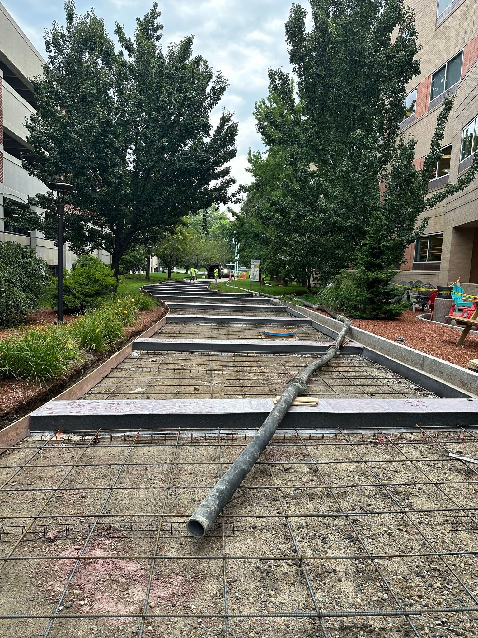 Concrete pumping and infilling