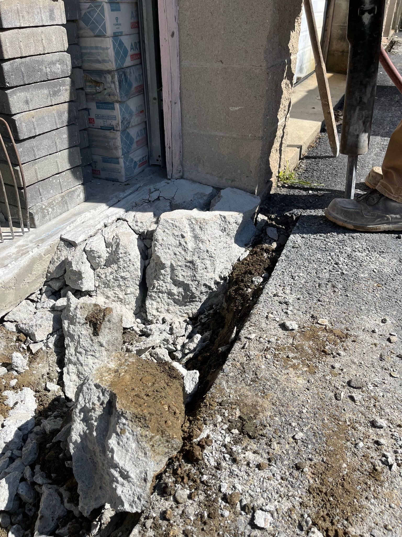 Replacing failing concrete aprons