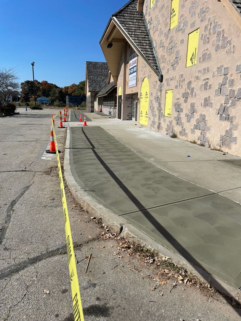 Sidewalk being built