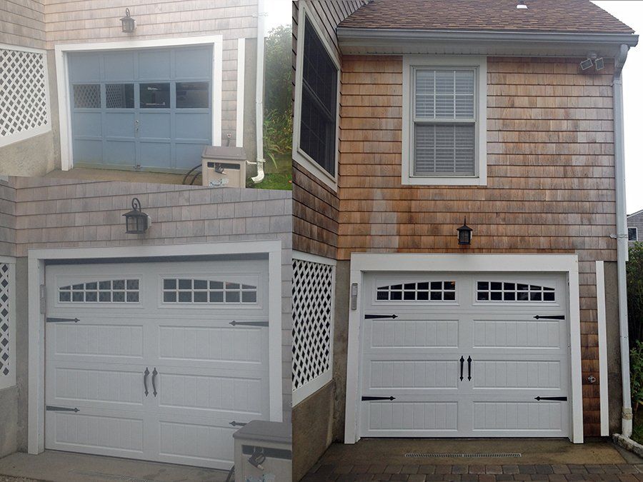 Residential Garage door before and after