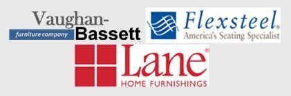 the Vaughan Bassett, Flexsteel, Lane Logos