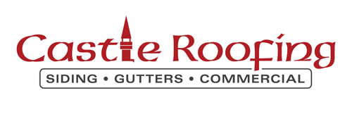 The logo for castle roofing siding gutters and commercial