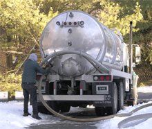 man with septic truck