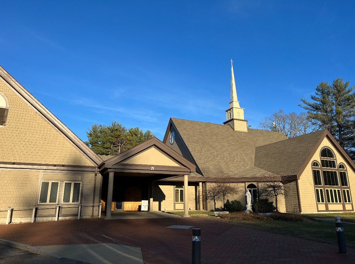 A church with a steeple on top of it