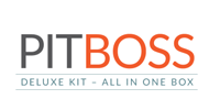 PITBOSS logo with “DELUXE KIT - ALL IN ONE BOX” in gray and orange text