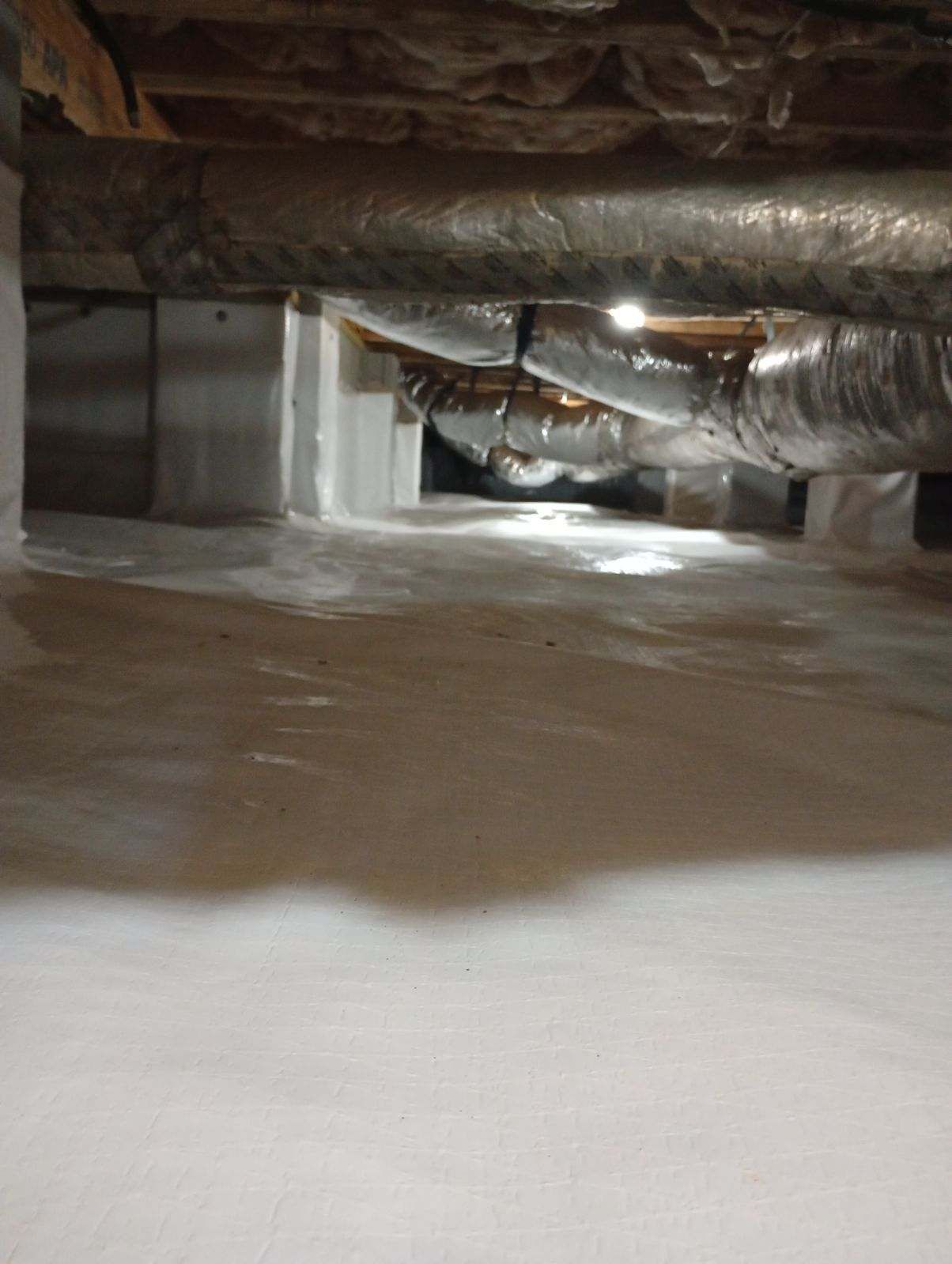 A basement with a lot of pipes coming out of it.