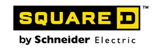 Square D logo by Schneider Electric, yellow letters on a black rectangle.