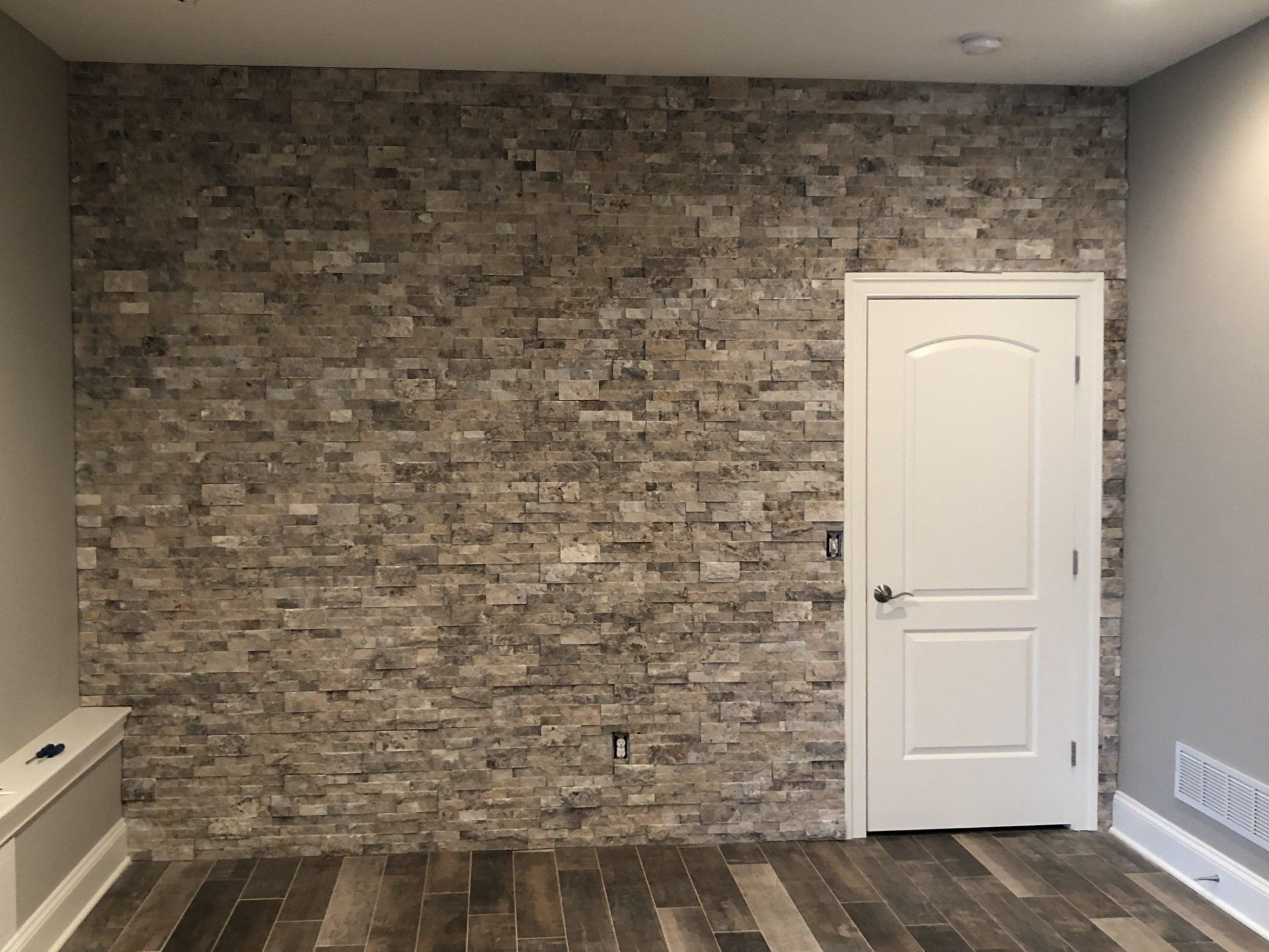 brick wall with door
