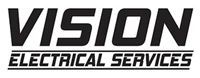 Logo reading “VISION ELECTRICAL SERVICES” in bold black text on white background.