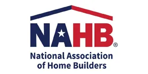 NAHB logo with red and blue roof design and the words “National Association of Home Builders”