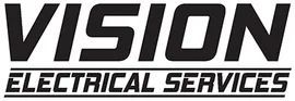 VISION Electrical Services logo in bold black and white text