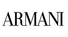 A black and white logo for armani on a white background.