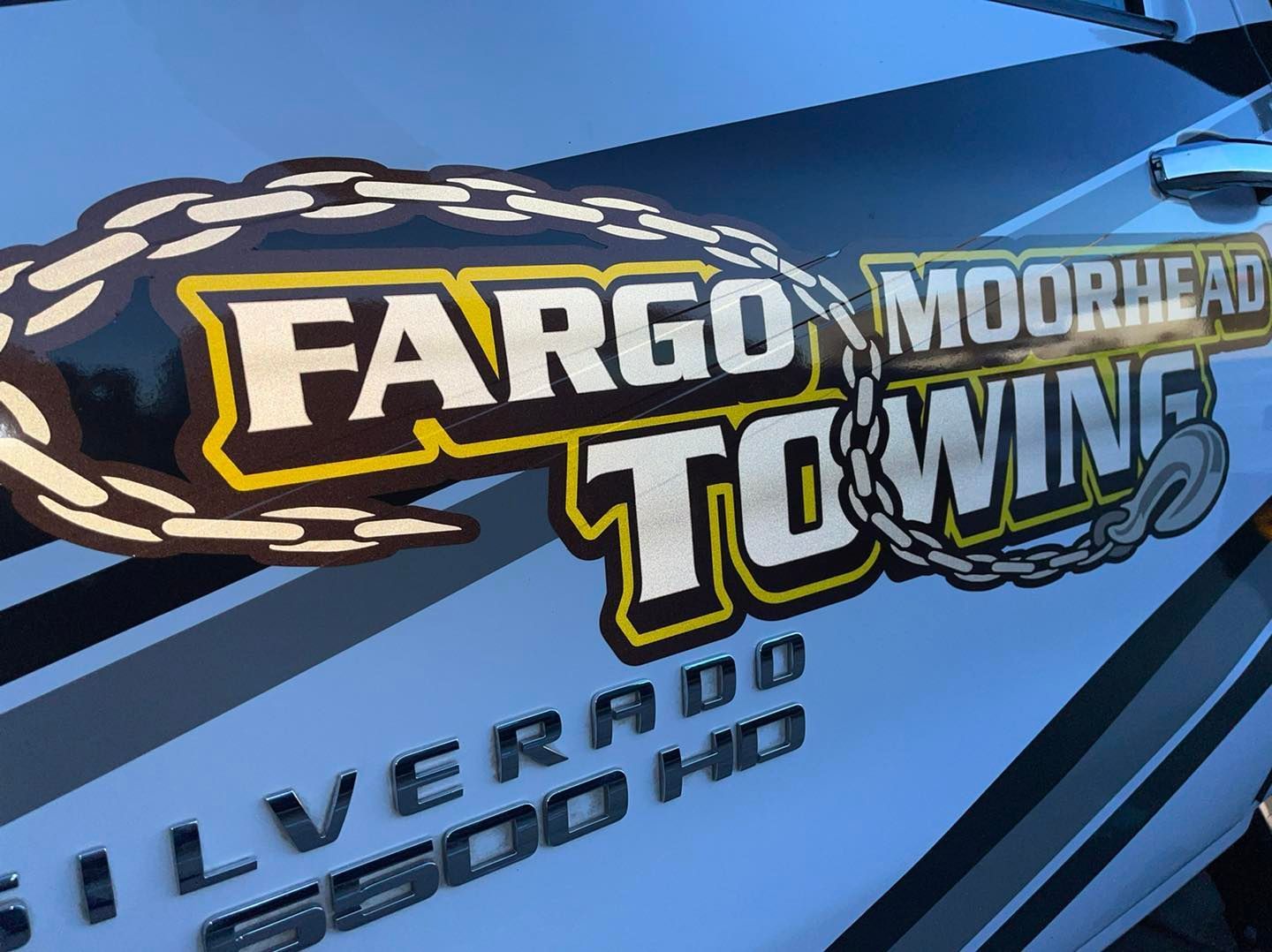 The word fargo is on the side of a truck