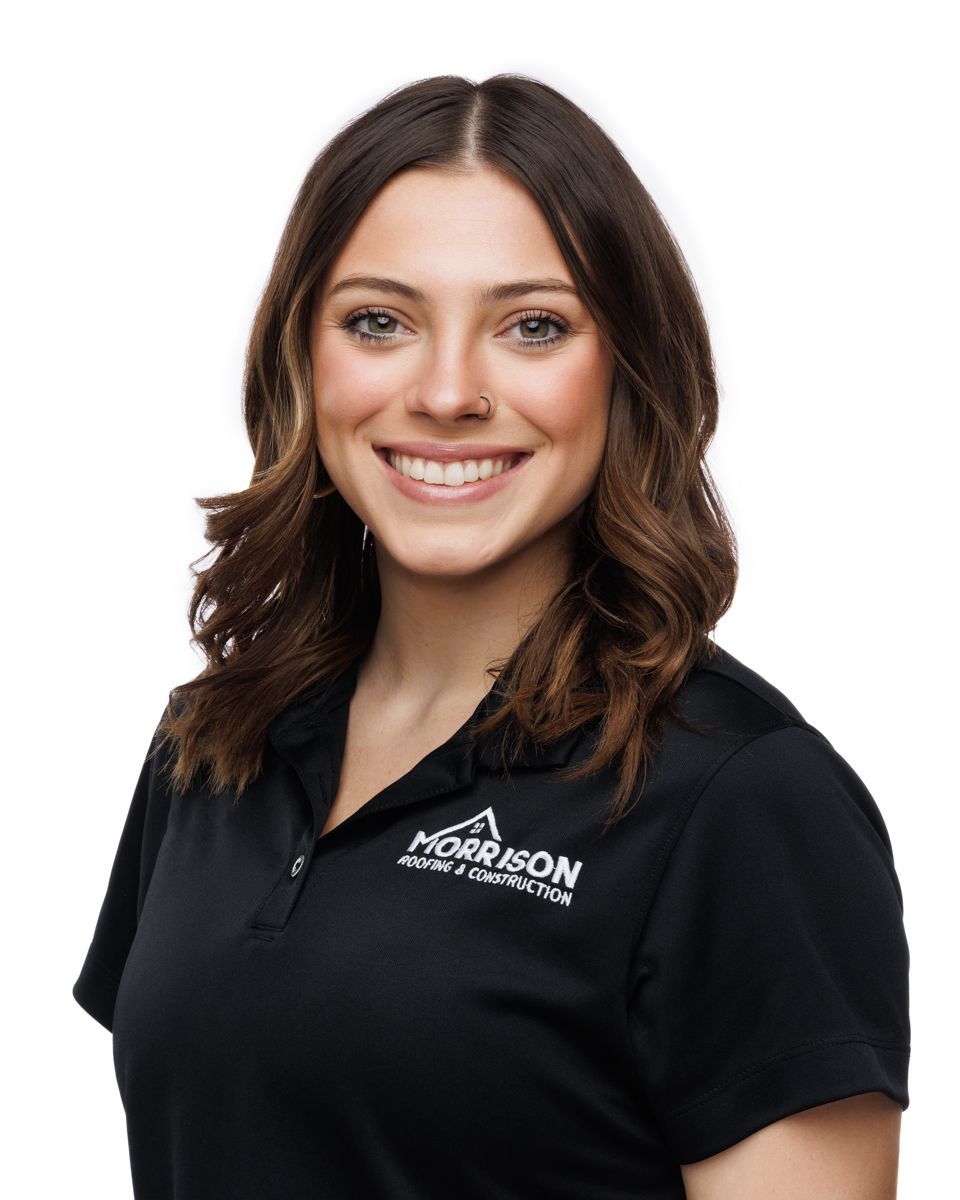 A woman wearing a black shirt with the word morrison on it