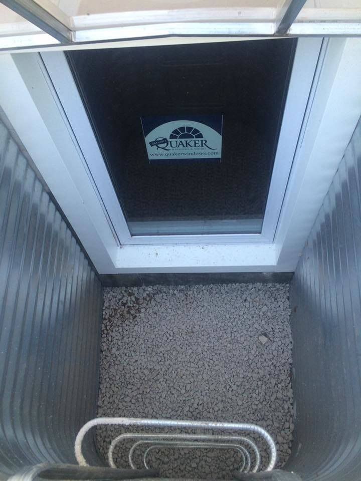 A white frame window