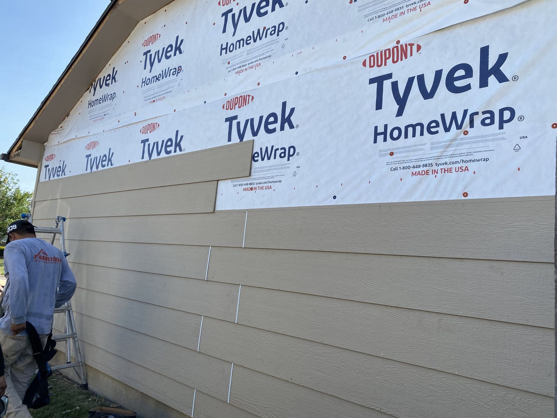 A house with cream colored siding