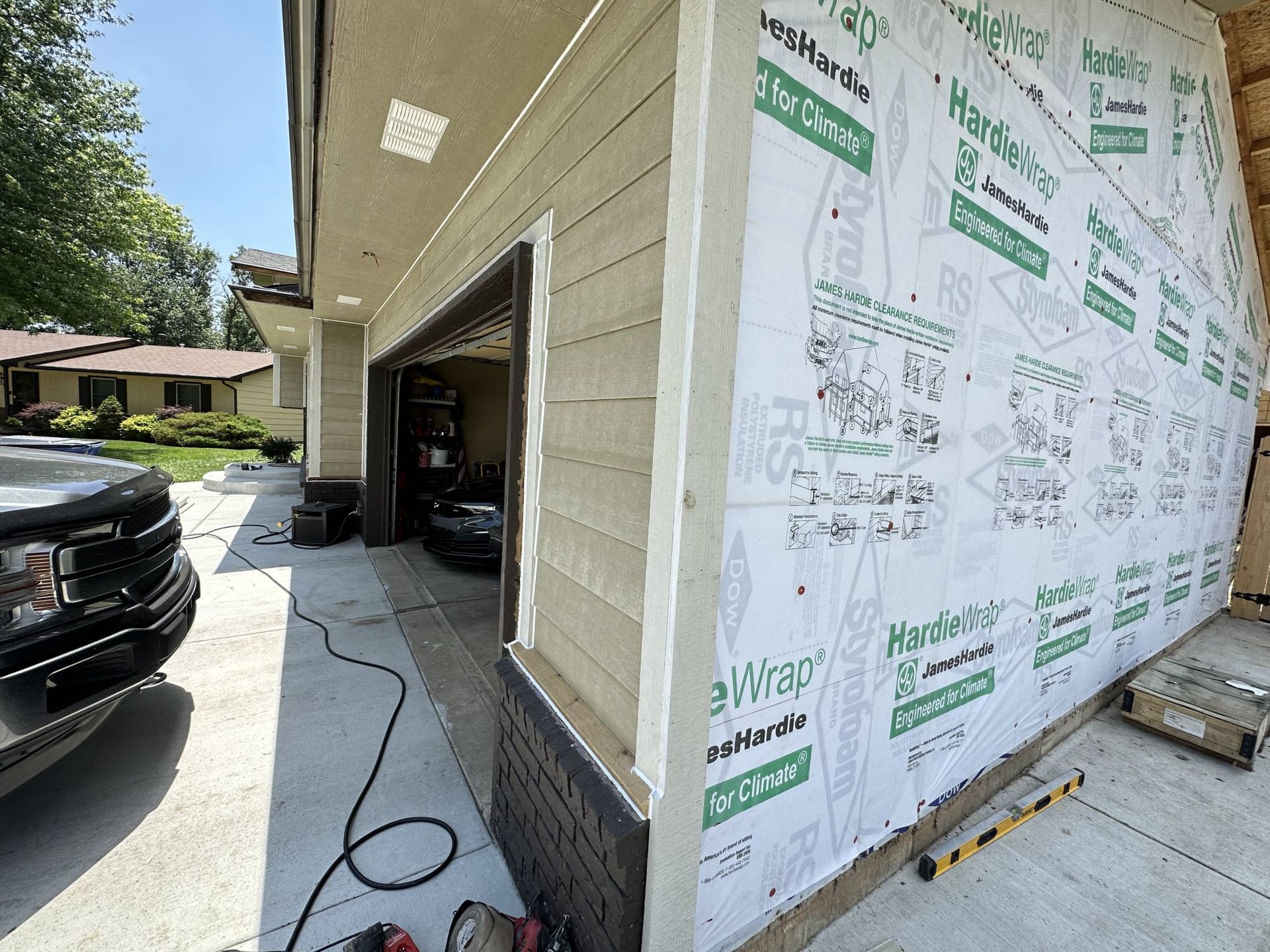 A house siding being fix