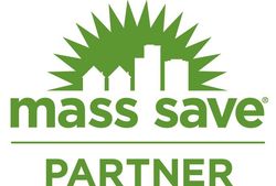 Mass Save Partner logo in green with sunburst and city skyline above text