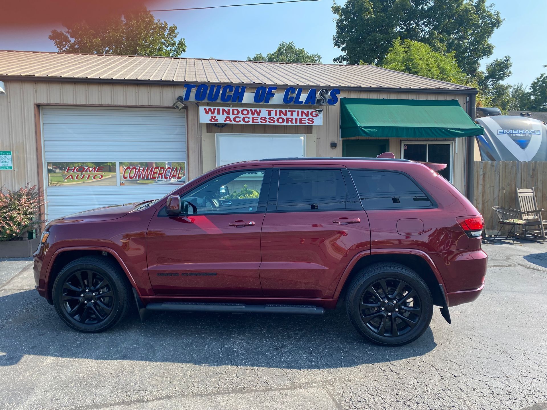 Red SUV window tinting