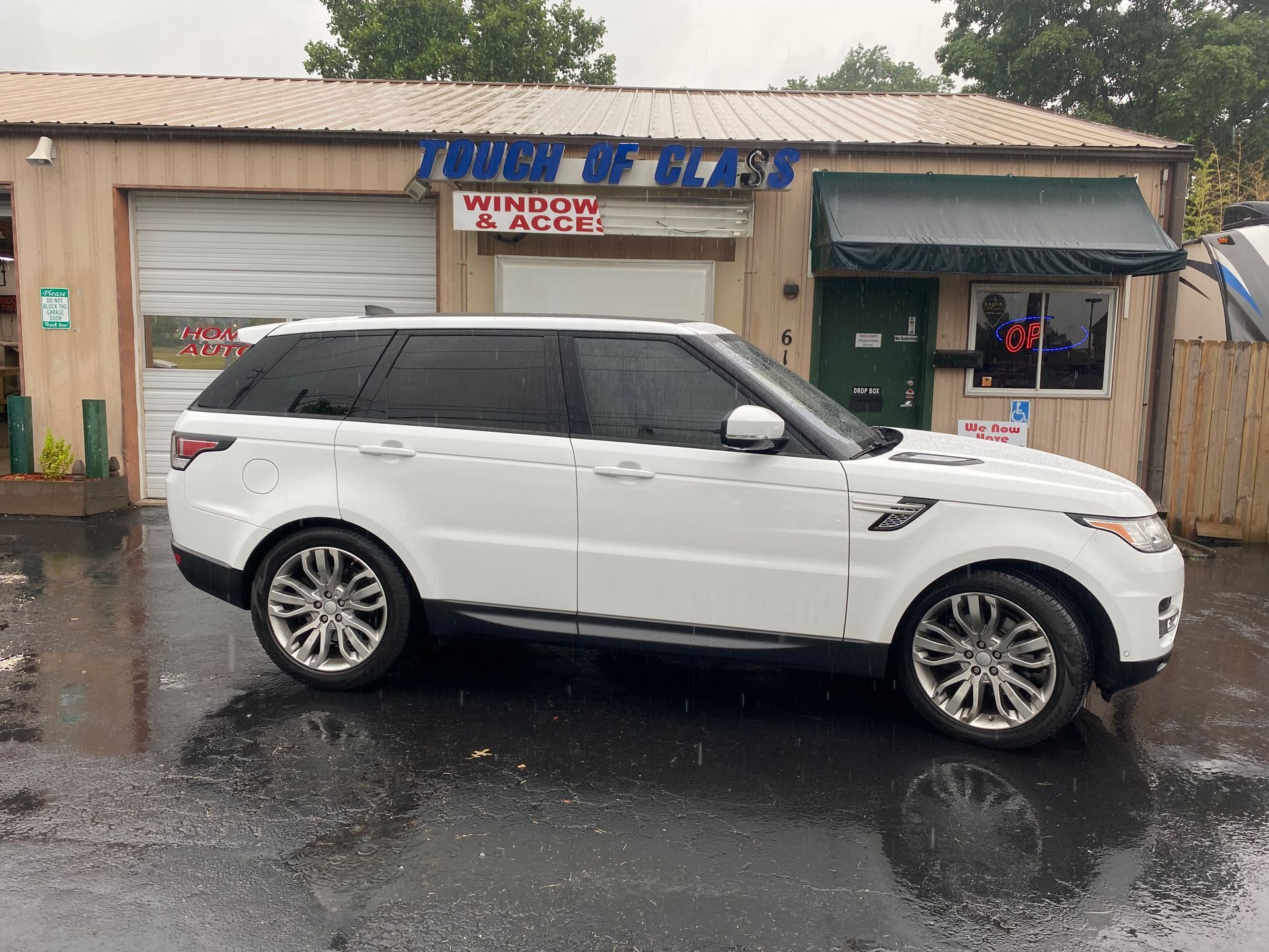 White SUV window tinting
