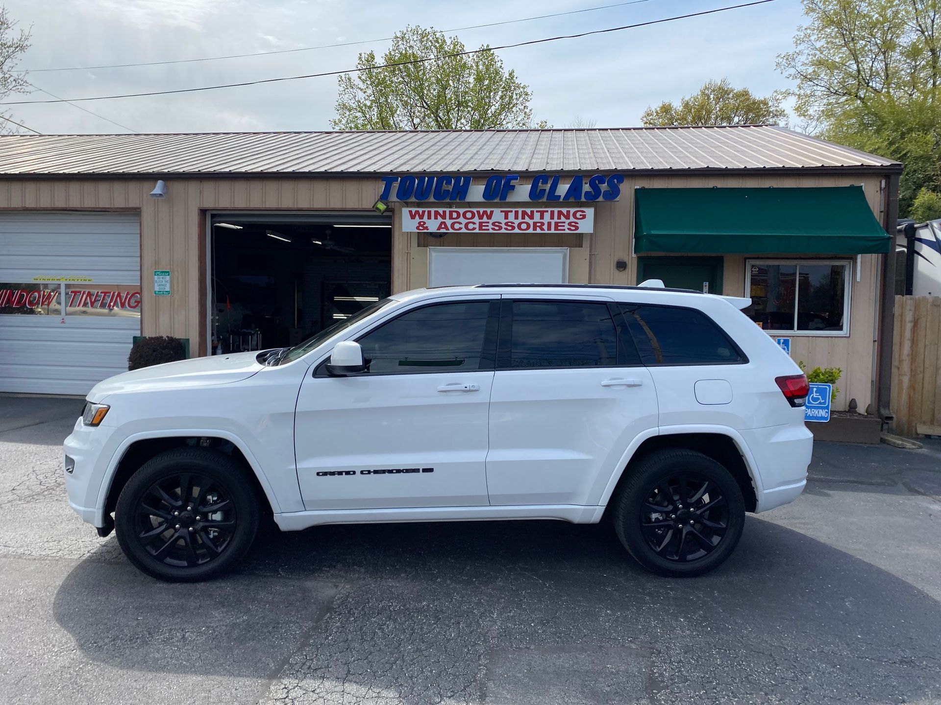 White SUV window tinting
