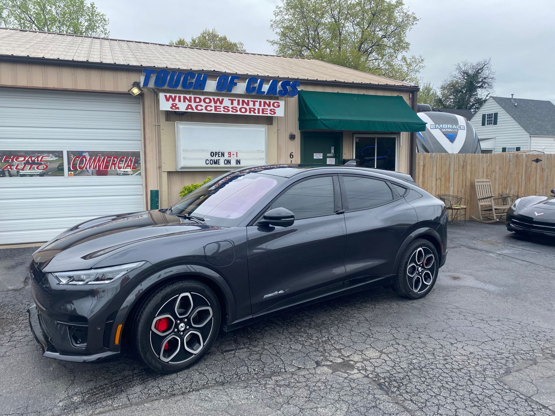 Black car window tinting