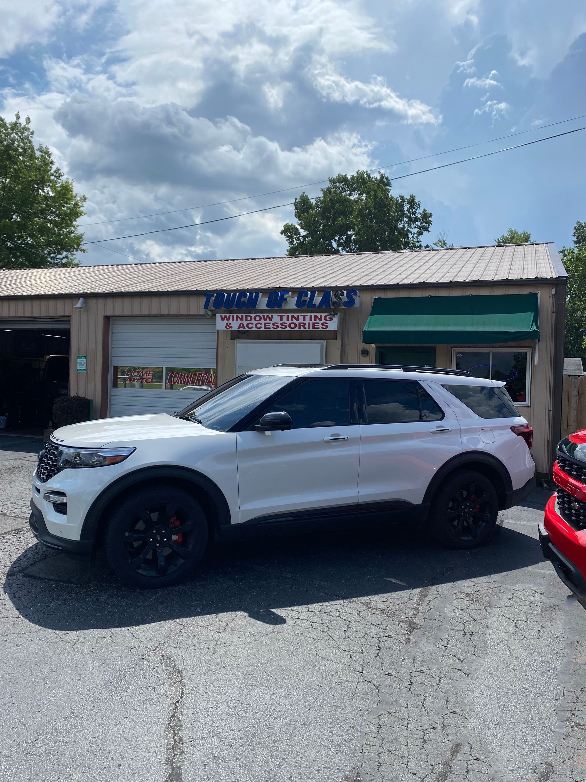 White SUV window tinting
