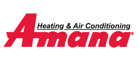 The red Amana Heating & Air Conditioning brand logo.