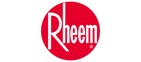 The Rheem logo, consisting of the white word