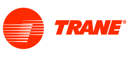 The Trane logo featuring a red circular icon with horizontal stripes next to the word