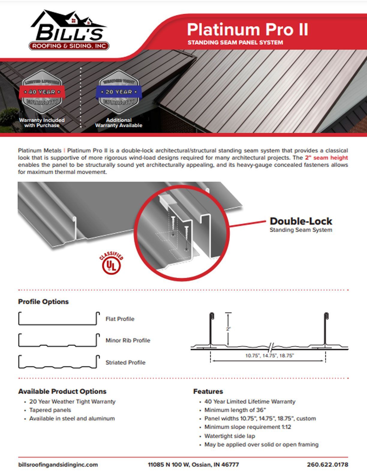 Metal Roofing Platinum Pro 2 Sales Sheet