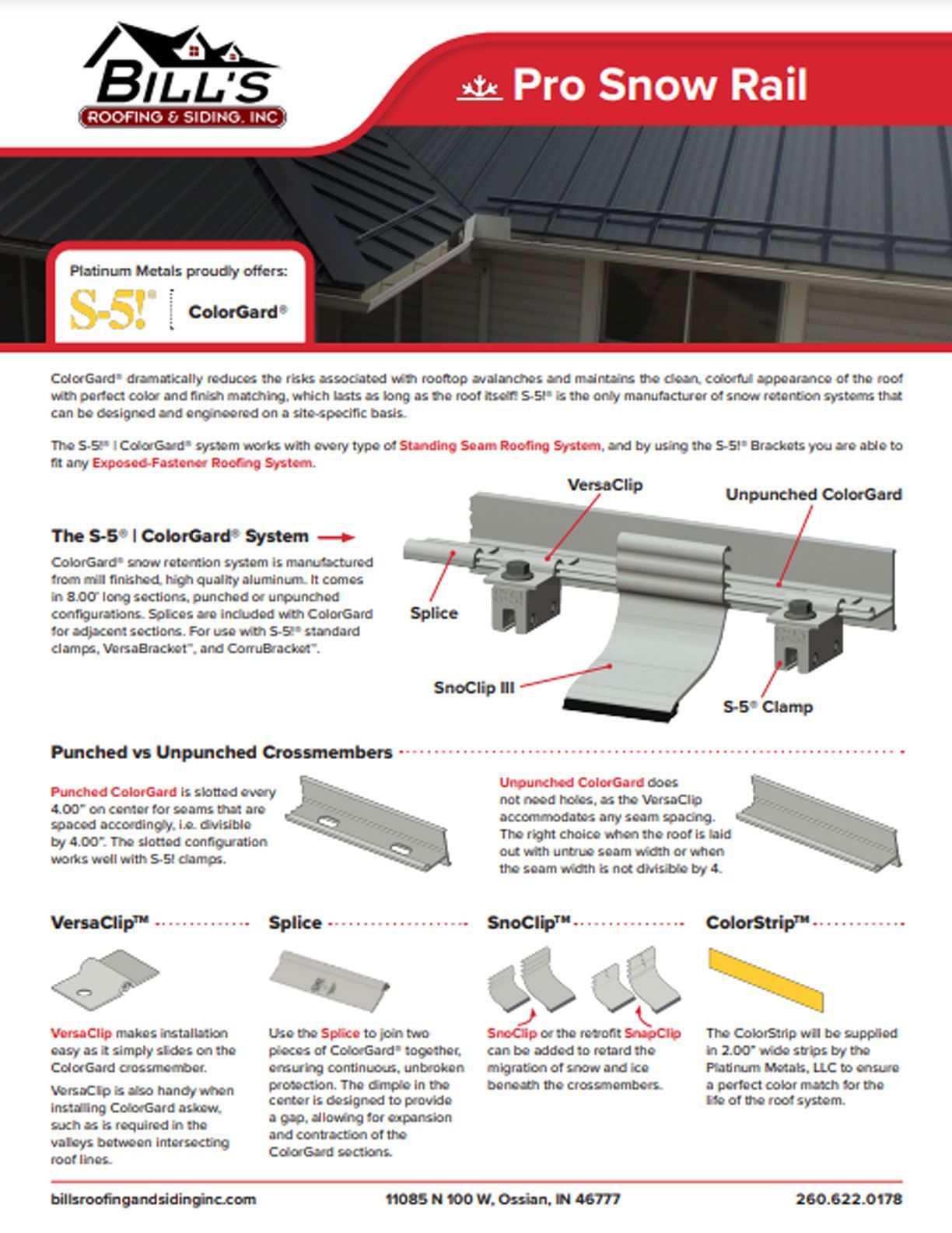 Metal Roofing Platinum Pro Snow Rail Sales Sheet