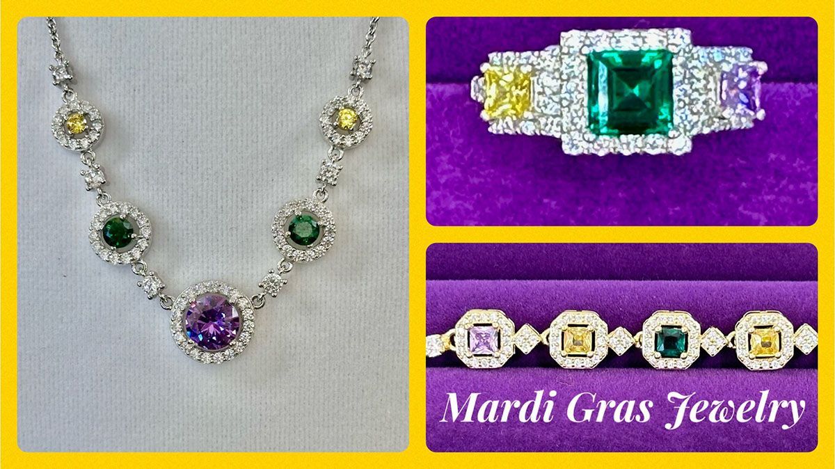 Beautiful Mardi Gras jewelry pieces