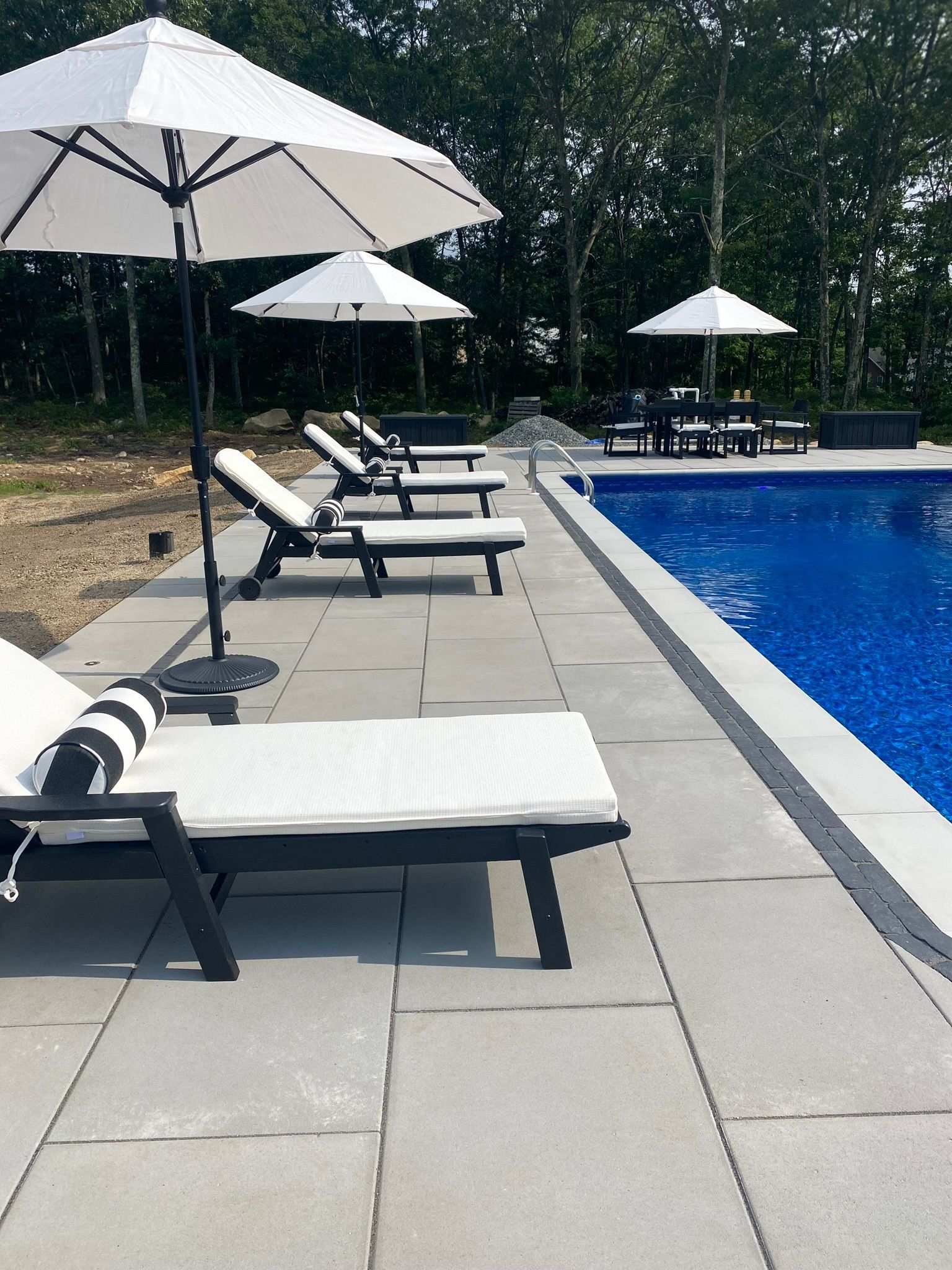 pool side sun-bathing area