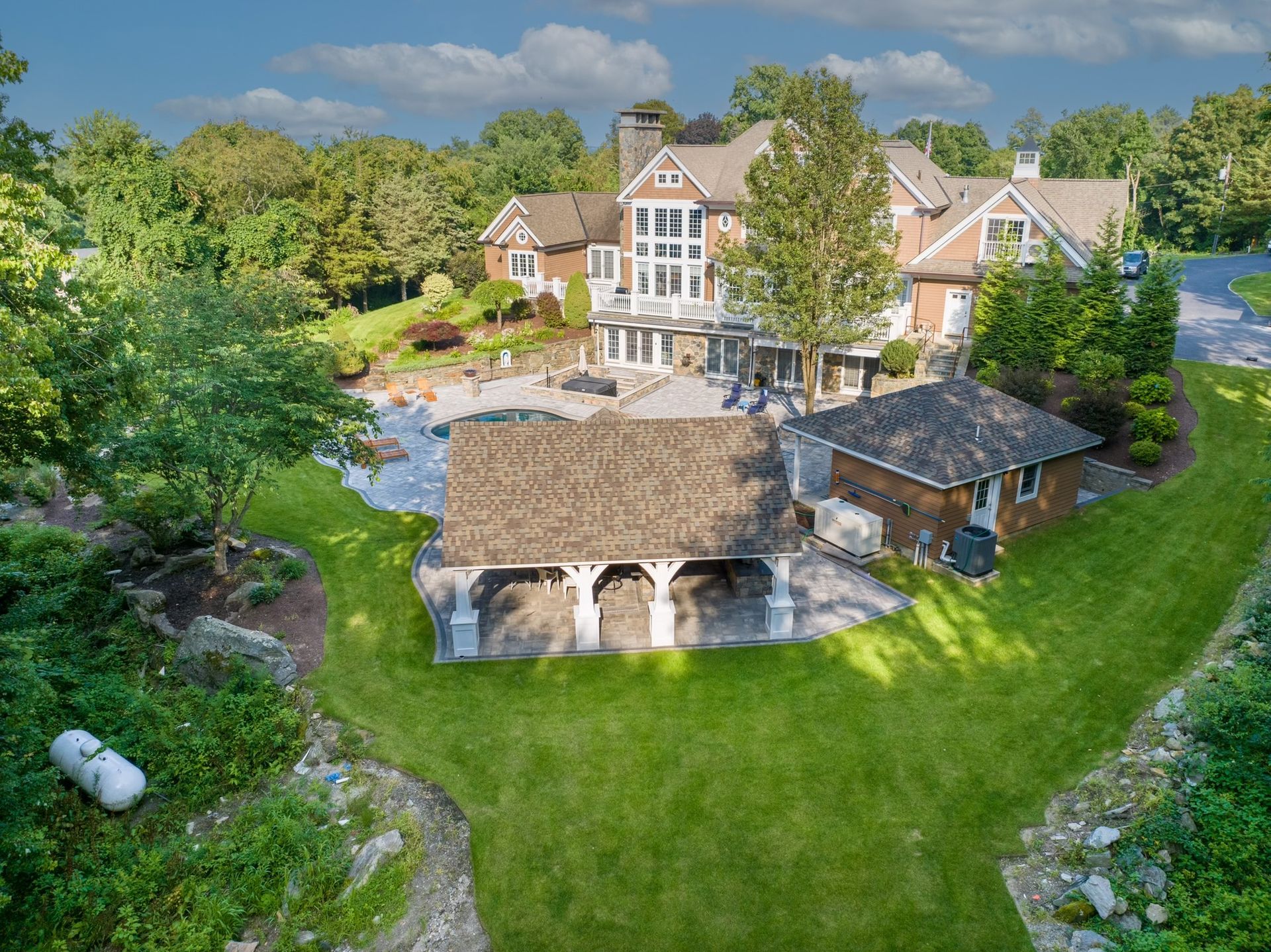 aerial view backyard