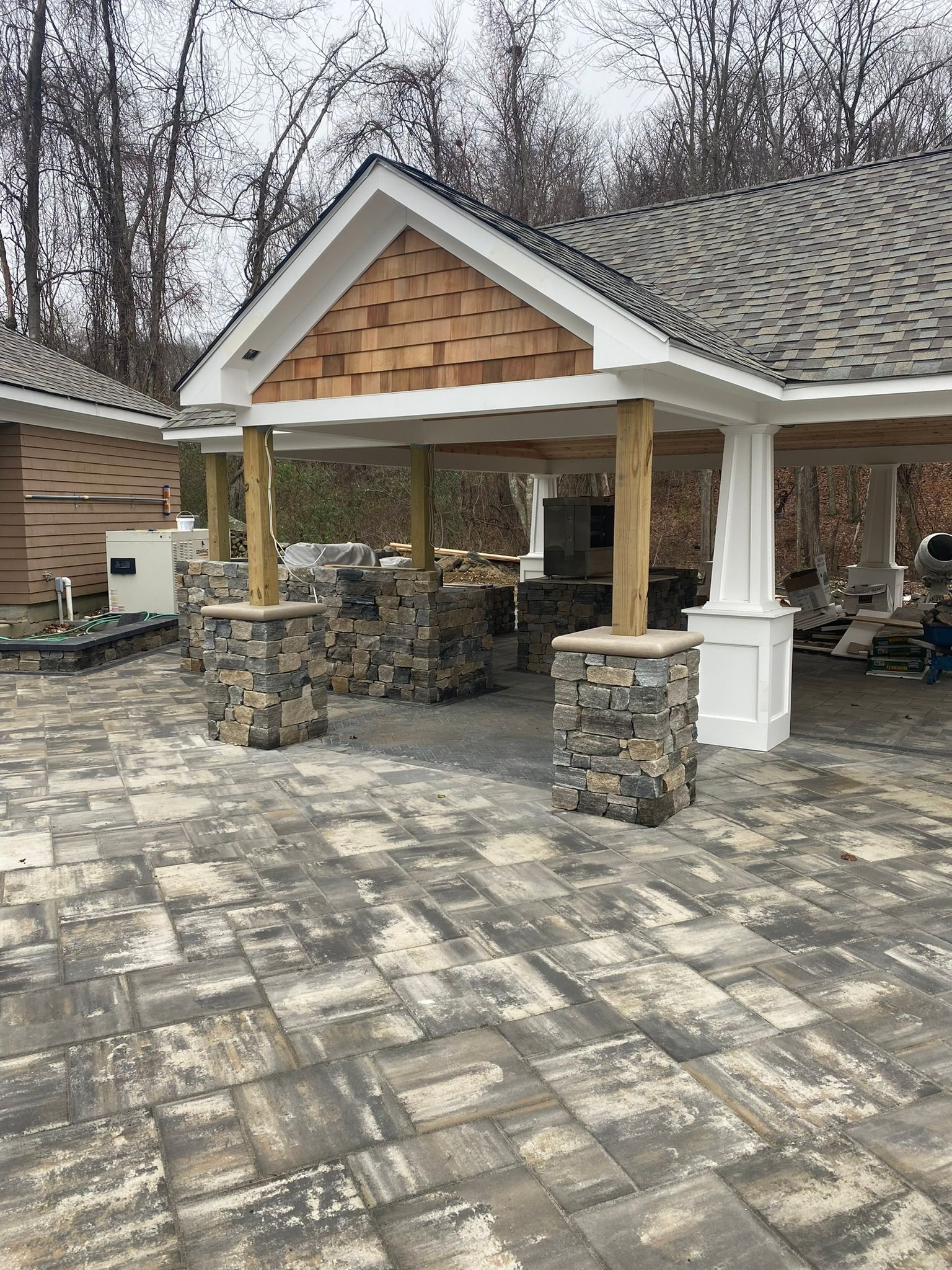 retaining walls on an outdoor kitchen