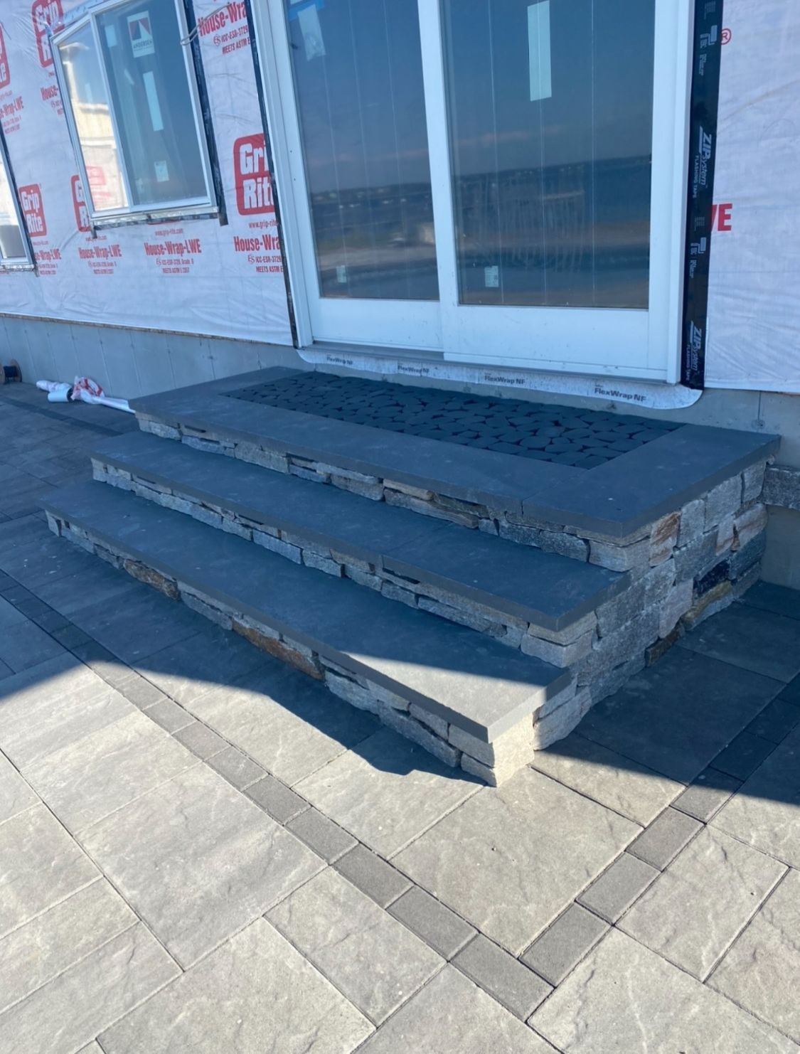 stoned stairs to a commercial property