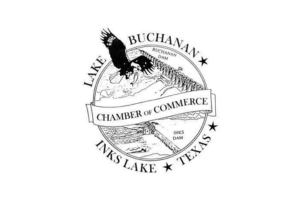 Lake Buchanan-Inks Lake Chamber of Commerce logo with eagle and Texas outline