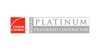Owens Corning Platinum Preferred Contractor logo in red and silver
